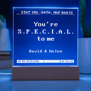 You're Special To Me Acrylic Night Light, Personalized Fallout Sign, LED Room Lamp, Fallout LED Light Decor, Valentine's Day Gift For Him