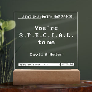 You're Special To Me Acrylic Night Light, Personalized Fallout Sign, LED Room Lamp, Fallout LED Light Decor, Valentine's Day Gift For Him