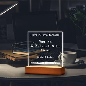 You're Special To Me Acrylic Night Light, Personalized Fallout Sign, LED Room Lamp, Fallout LED Light Decor, Valentine's Day Gift For Him
