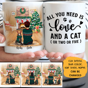 Love And Cats Christmas Personalized Mugs