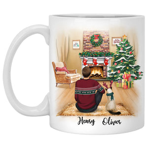 Best Cat Dad Christmas Personalized Mugs