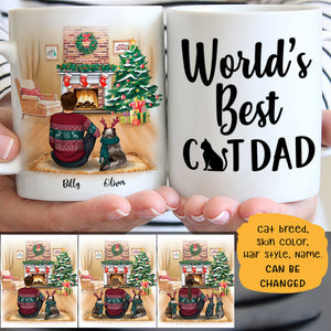 Best Cat Dad Christmas Personalized Mugs