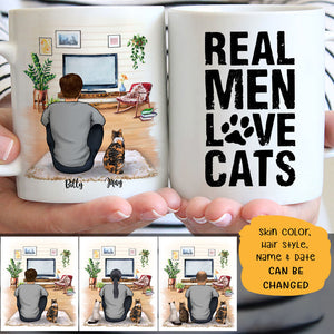 Real Men Love Cats Personalized Mugs