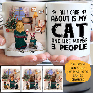 All I Care About Is My Cat Christmas Personalized Mugs