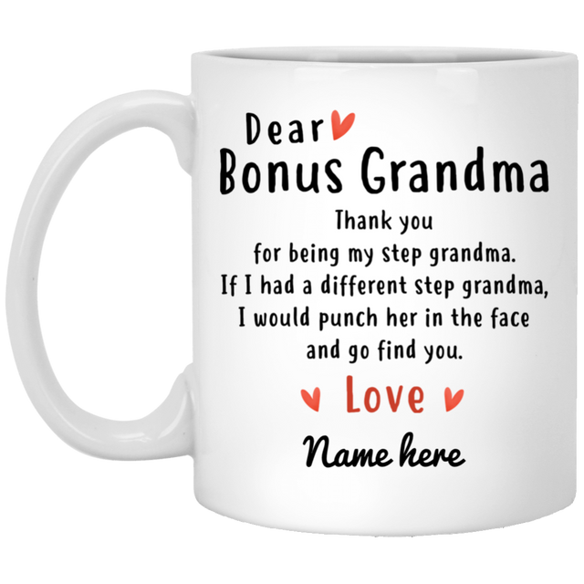 Bonus Grandma Personalized Coffee Mugs