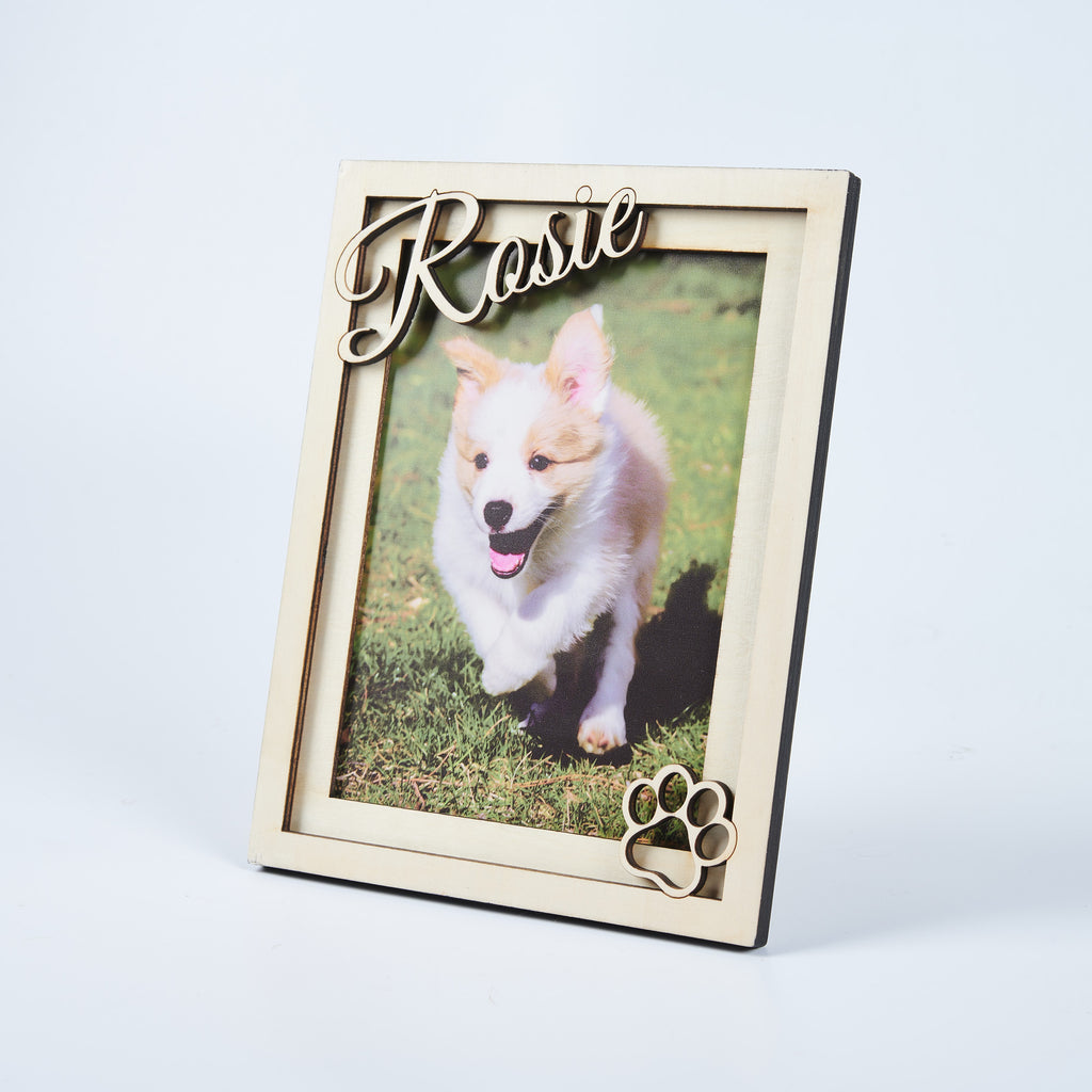 Personalized Dog Frame, Dog Memorial Gift, Custom Dog Picture Frame, Pet Name Photo Frame