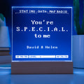 You're Special To Me Acrylic Night Light, Personalized Fallout Sign, LED Room Lamp, Fallout LED Light Decor, Valentine's Day Gift For Him