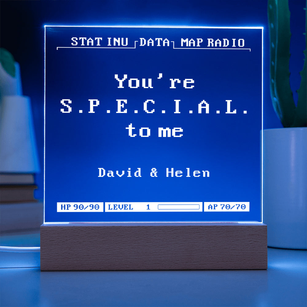 You're Special To Me Acrylic Night Light, Personalized Fallout Sign, LED Room Lamp, Fallout LED Light Decor, Valentine's Day Gift For Him