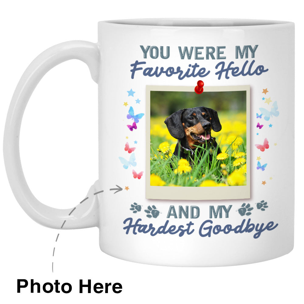 You Were My Favorite Hello White Custom Photo Coffee Mugs