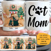 Cat Mom Christmas Personalized Mugs