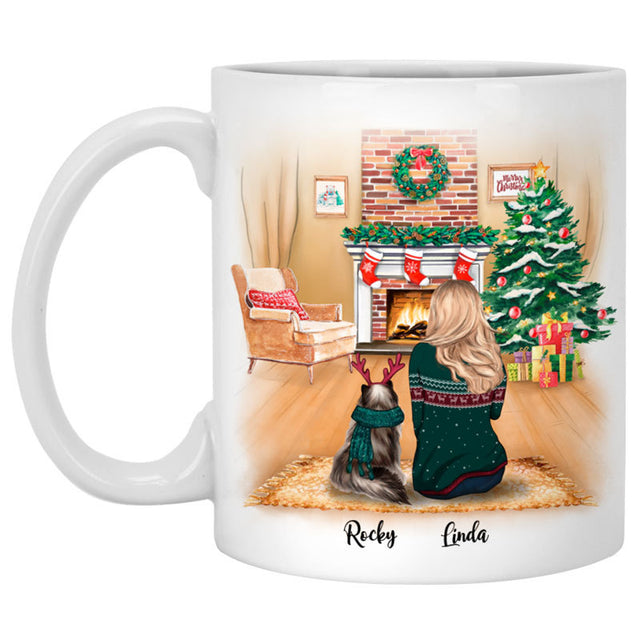 Cat Mom Christmas Personalized Mugs