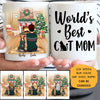 Best Cat Mom Christmas Personalized Mugs