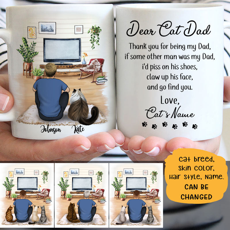 Dear Cat Dad Personalized Mugs