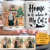Home Is Where My Cat Is Christmas Personalized Mugs