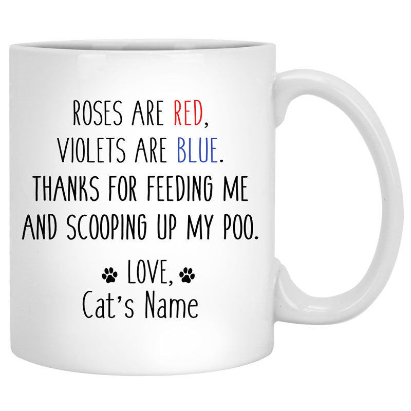 Roses Violets Cat Mom Personalized Mugs