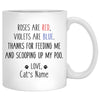 Roses Violets Cat Mom Personalized Mugs