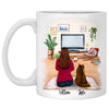 Roses Violets Cat Mom Personalized Mugs