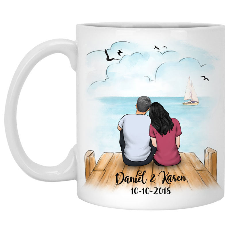 To my husband I wish I could turn back the clock customized mug, personalized Valentine&#39;s Day gift for him