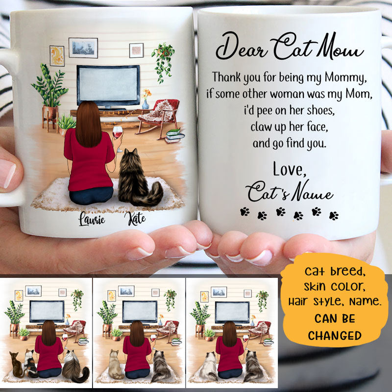 Dear Cat Mom Personalized Mugs