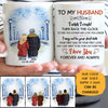 To my husband I wish I could turn back the clock street customized mug, personalized Valentine's Day gift for him