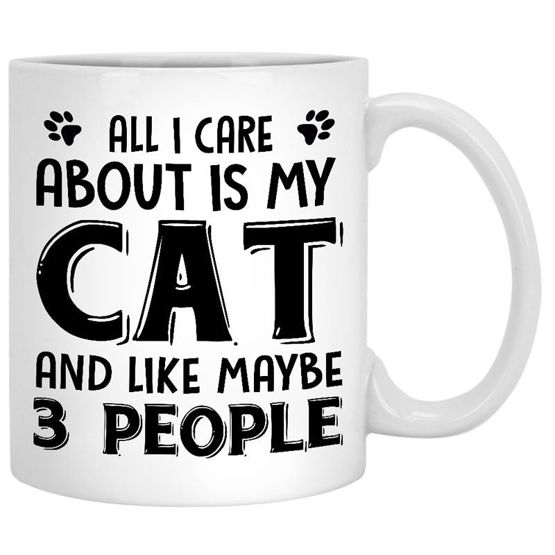 I Like Coffee, My Cat & 3 People, Monogram Mug