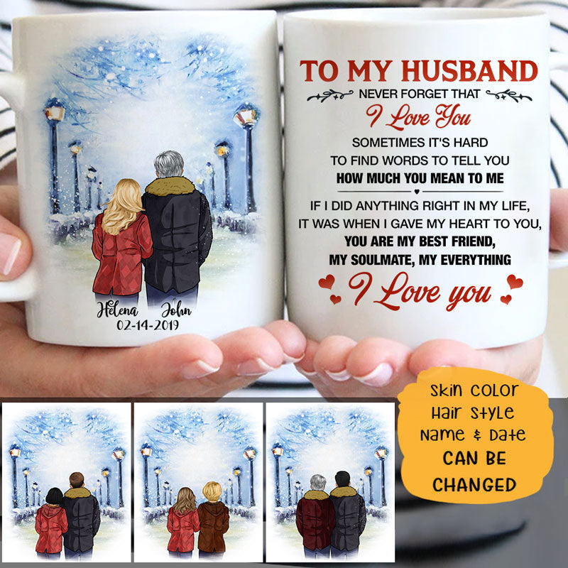 To my husband My best friend My soulmate My Everything quote customized mug, personalized Valentine&#39;s Day gift for him