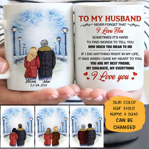 To my husband My best friend My soulmate My Everything quote customized mug, personalized Valentine's Day gift for him