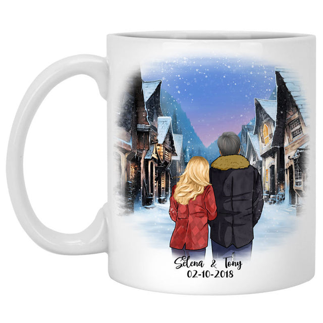 To my husband I wish I could turn back the clock village customized mug, personalized Valentine's Day gift for him