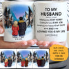 To my husband Loving you is my life quote Village customized mug, personalized Valentine's Day gift for him