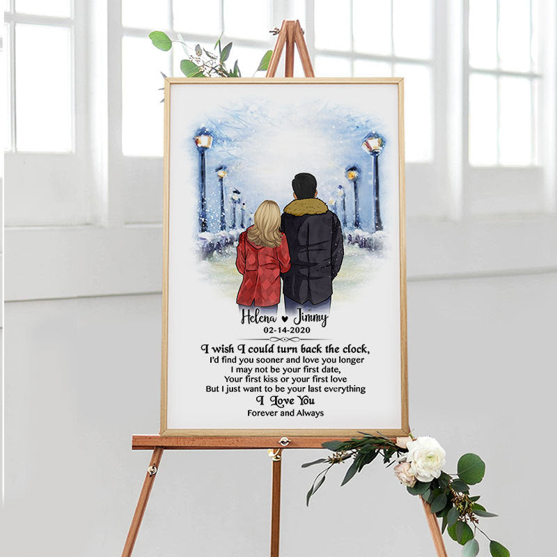 I wish I could turn back the clock street Personalized Poster, Anniversary Gift, Custom Valentine's Day Gift