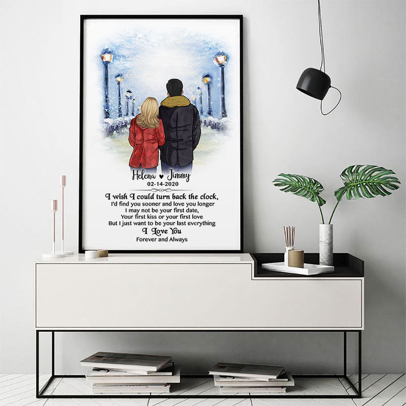 I wish I could turn back the clock street Personalized Poster, Anniversary Gift, Custom Valentine's Day Gift