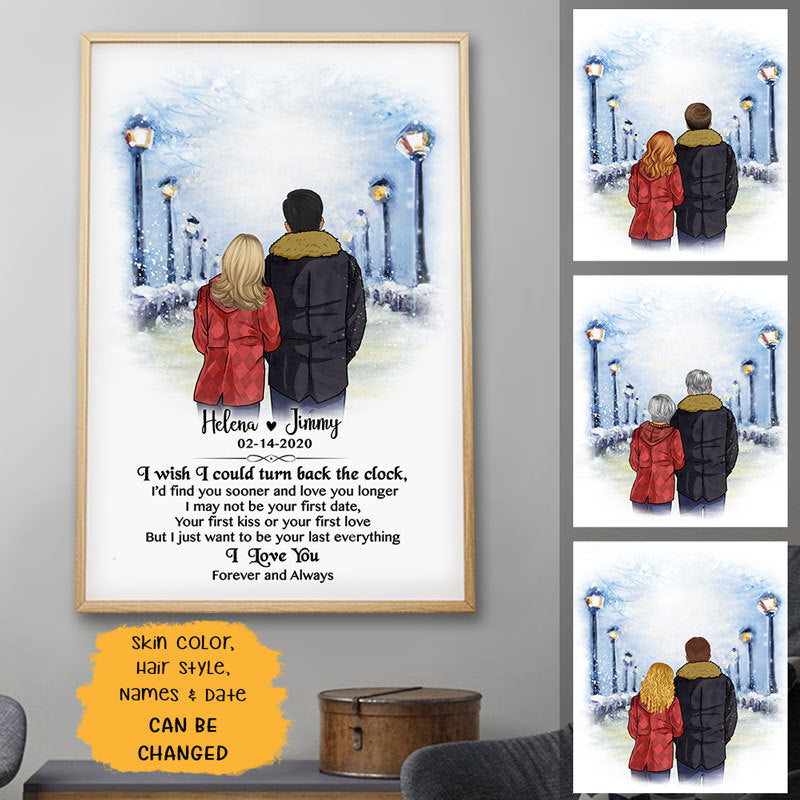 I wish I could turn back the clock street Personalized Poster, Anniversary Gift, Custom Valentine's Day Gift