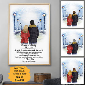 I wish I could turn back the clock street Personalized Poster, Anniversary Gift, Custom Valentine's Day Gift
