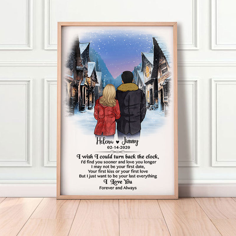 I wish I could turn back the clock village Personalized Poster, Anniversary Gift, Custom Valentine's Day Gift