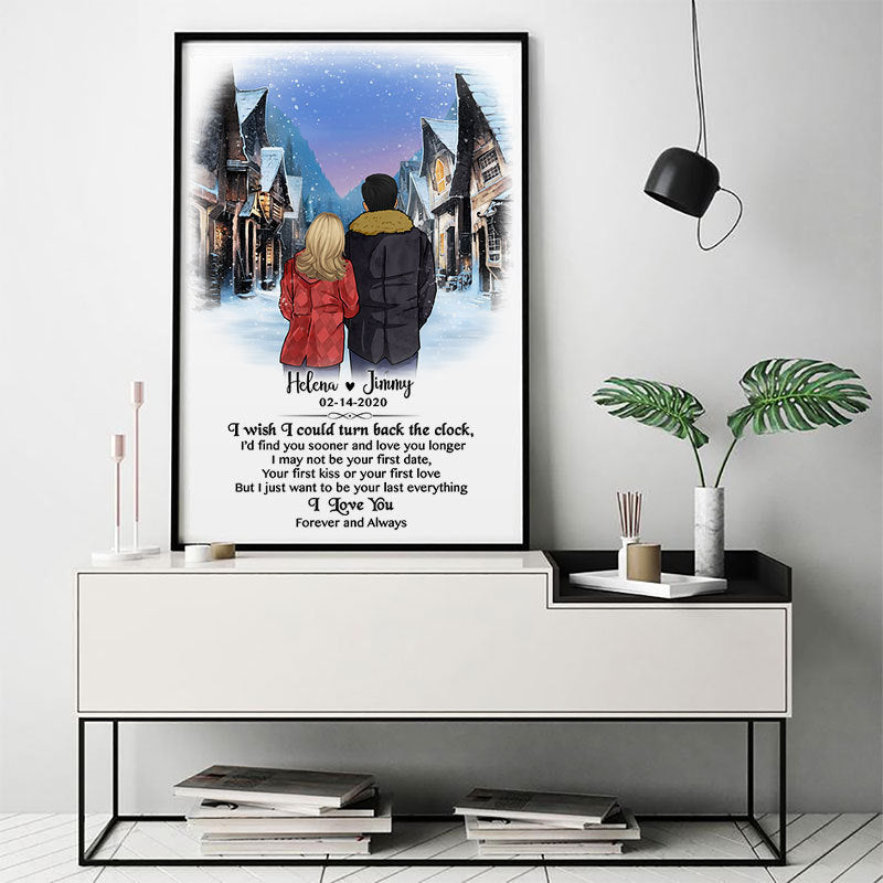 I wish I could turn back the clock village Personalized Poster, Anniversary Gift, Custom Valentine's Day Gift
