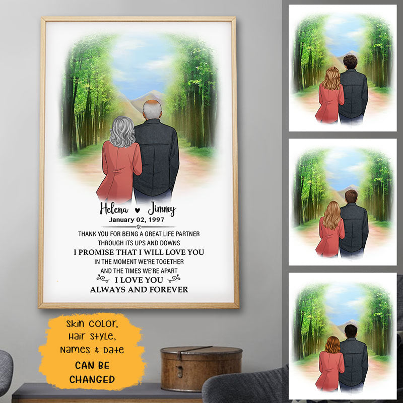 I promise that I will love you spring road Personalized Poster, Anniversary Gift, Custom Valentine's Day Gift
