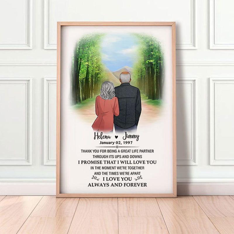 I promise that I will love you spring road Personalized Poster, Anniversary Gift, Custom Valentine's Day Gift