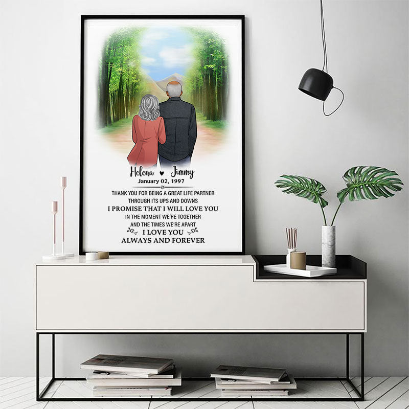 I promise that I will love you spring road Personalized Poster, Anniversary Gift, Custom Valentine's Day Gift
