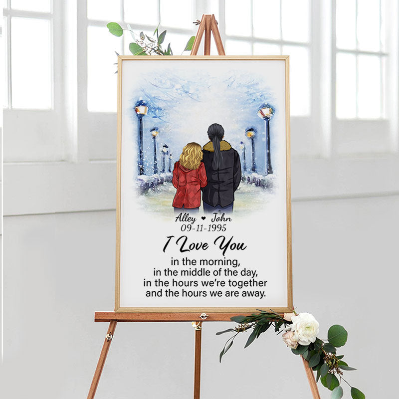 Love you in the morning street Personalized Poster, Anniversary Gift, Custom Valentine's Day Gift