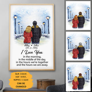 Love you in the morning street Personalized Poster, Anniversary Gift, Custom Valentine's Day Gift