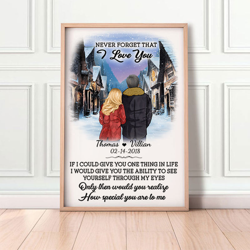 Never forget that I love you village Personalized Poster, Anniversary Gift, Custom Valentine's Day Gift