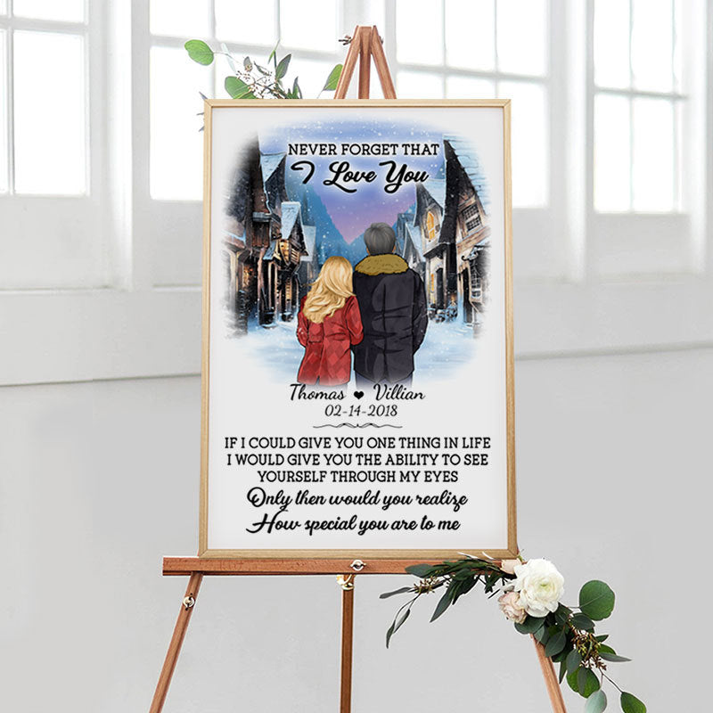 Never forget that I love you village Personalized Poster, Anniversary Gift, Custom Valentine's Day Gift