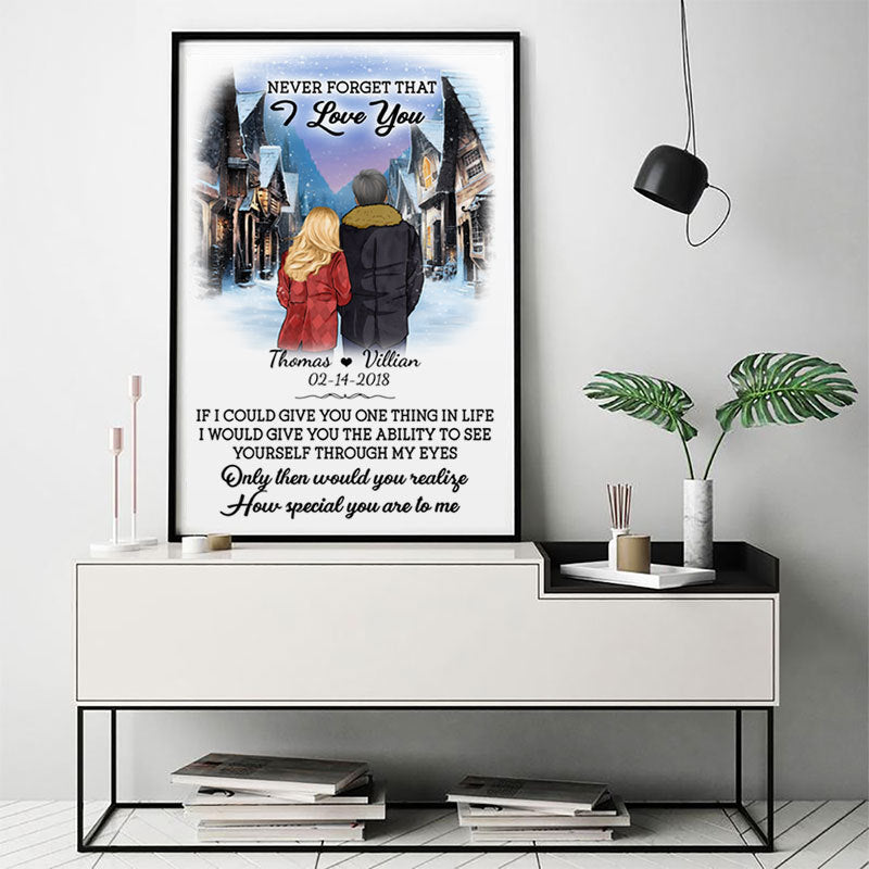 Never forget that I love you village Personalized Poster, Anniversary Gift, Custom Valentine's Day Gift