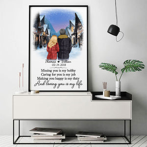 Loving you is my life village Personalized Poster, Anniversary Gift, Custom Valentine's Day Gift