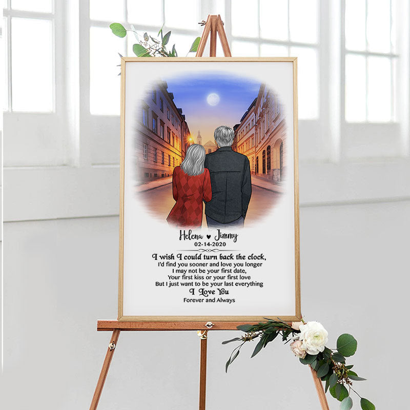I wish I could turn back the clock city street Personalized Poster, Anniversary Gift, Custom Valentine's Day Gift