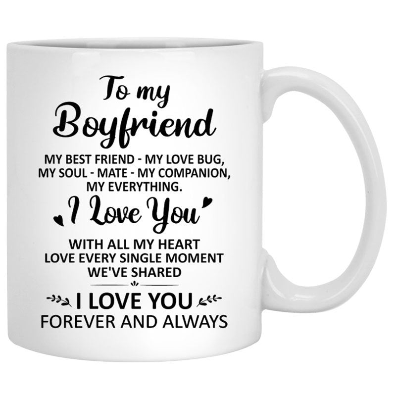 To my boyfriend My best friend My love bug city street customized mug, personalized Valentine's Day gift for him