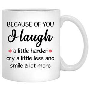 Because of you Personalized Valentine's Day Mugs, Gift for Him