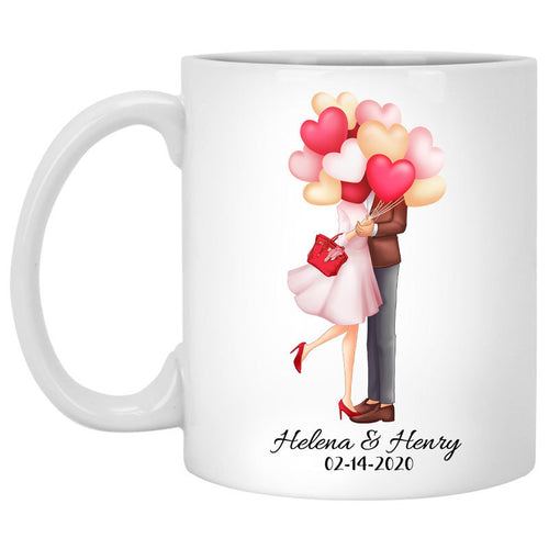 Because of you Personalized Valentine's Day Mugs, Gift for Him