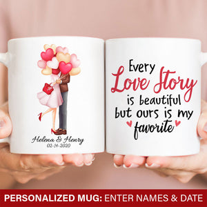 Every love story is beautiful Personalized Valentine's Day Mugs, Gift for Him
