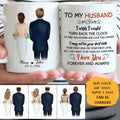 To my husband I wish I could turn back the clock wedding Personalized Mugs, Anniversary Gift, Custom Valentine's Day Gift